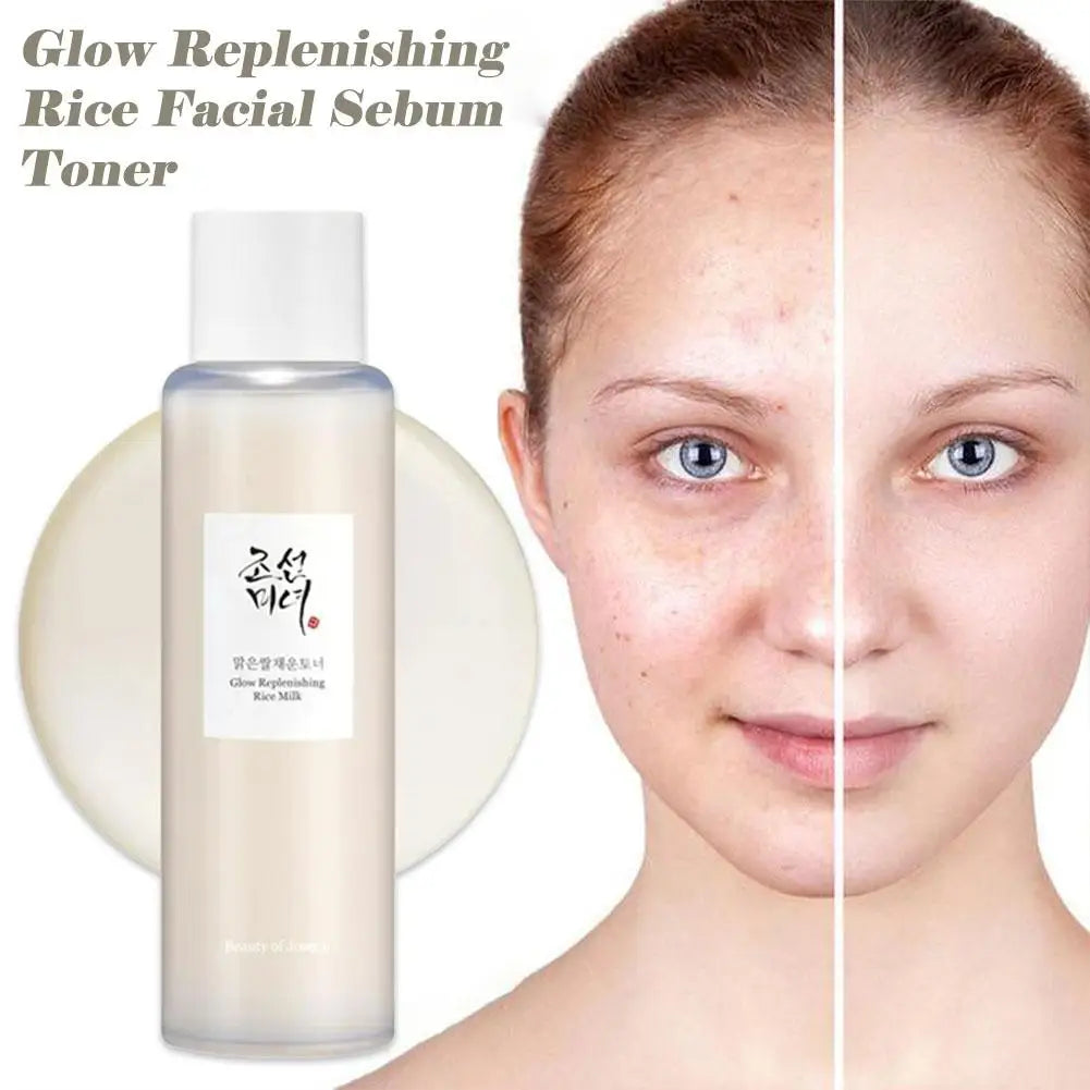 Rice Essence Face Toner Glow Replenishing Rice Milk for Oily Combination Skin Korean Moisturizing Balance Care 150Ml, 5.07 Fl.Oz