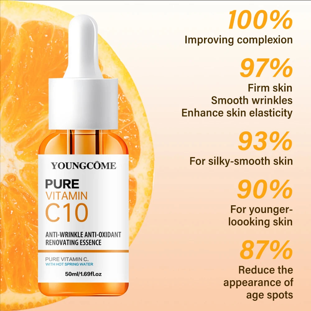 Vitamin C Facial Essence Hyaluronic Acid Dark Skin Brighten Serum Fade Fine Lines Moisturizing Repair Dull Serum Face Skin Care